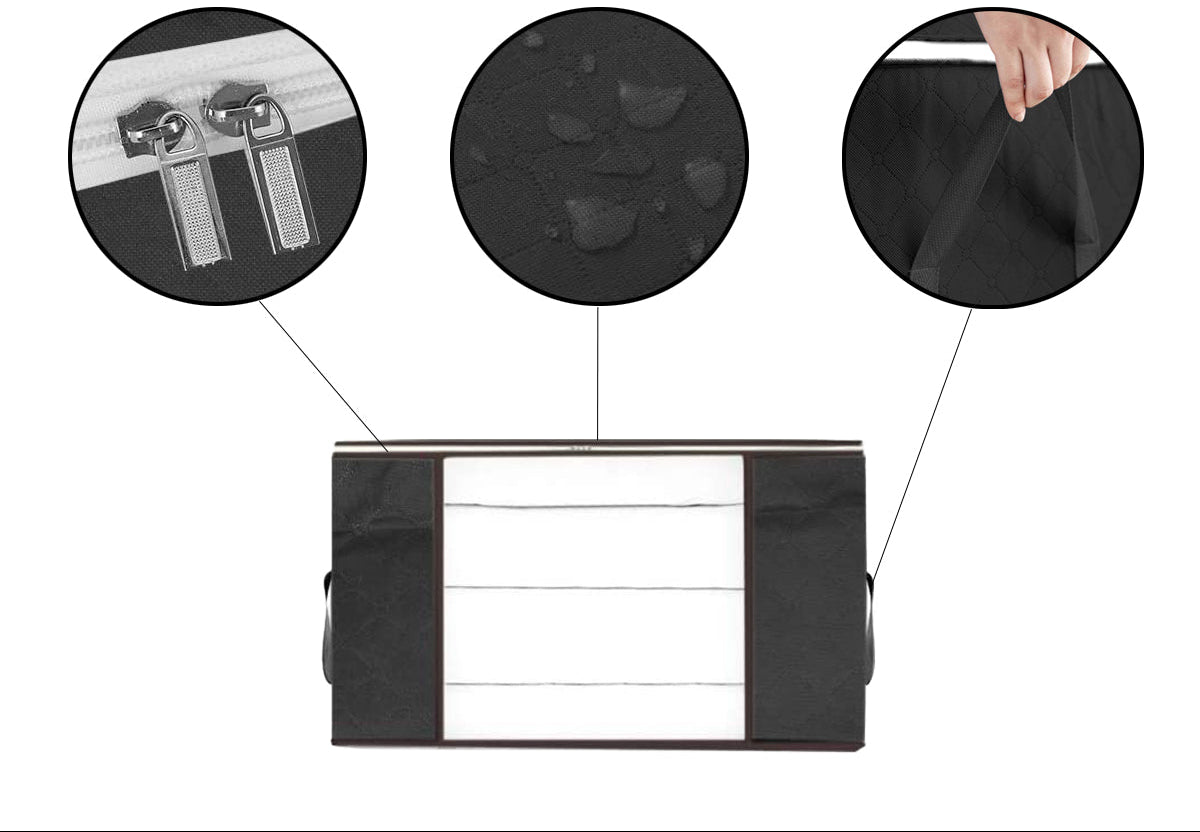 Hoogwaardige Opbergtas voor Kleding - 4 Stuks - Zwart - Organizer voor Dekbed