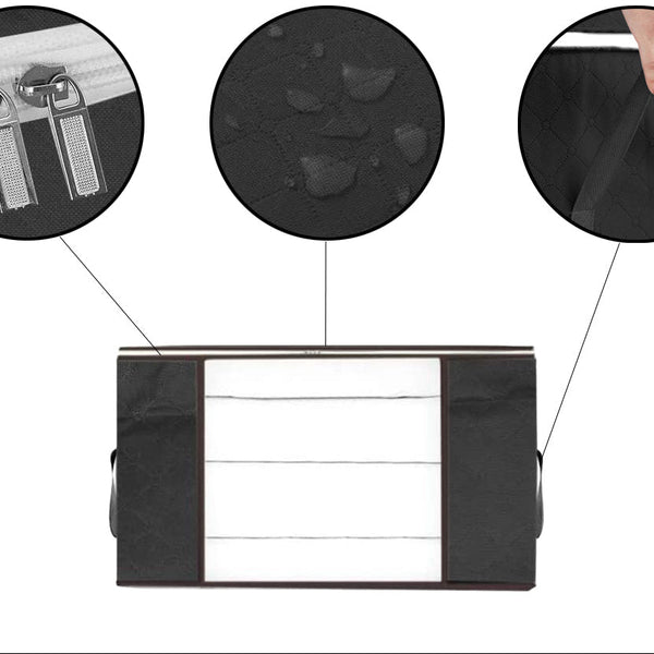 Hoogwaardige Opbergtas voor Kleding - 4 Stuks - Zwart - Organizer voor Dekbed