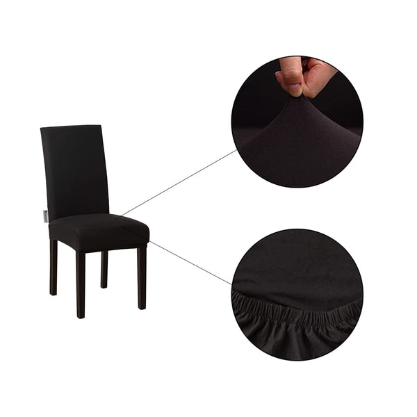 Stoelhoezen - Eetkamerstoel Hoes - 6 Stuks - Zwart - Bescherm stijlvol je stoelen