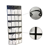 Schoenenkast Hangend - Schoenenzak 24 vakken - Opbergen van Schoenen aan Deur - Zwart - Wit