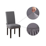 Stoelhoezen - Eetkamerstoel Hoes - 6 Stuks - Grijs - Bescherm stijlvol je stoelen