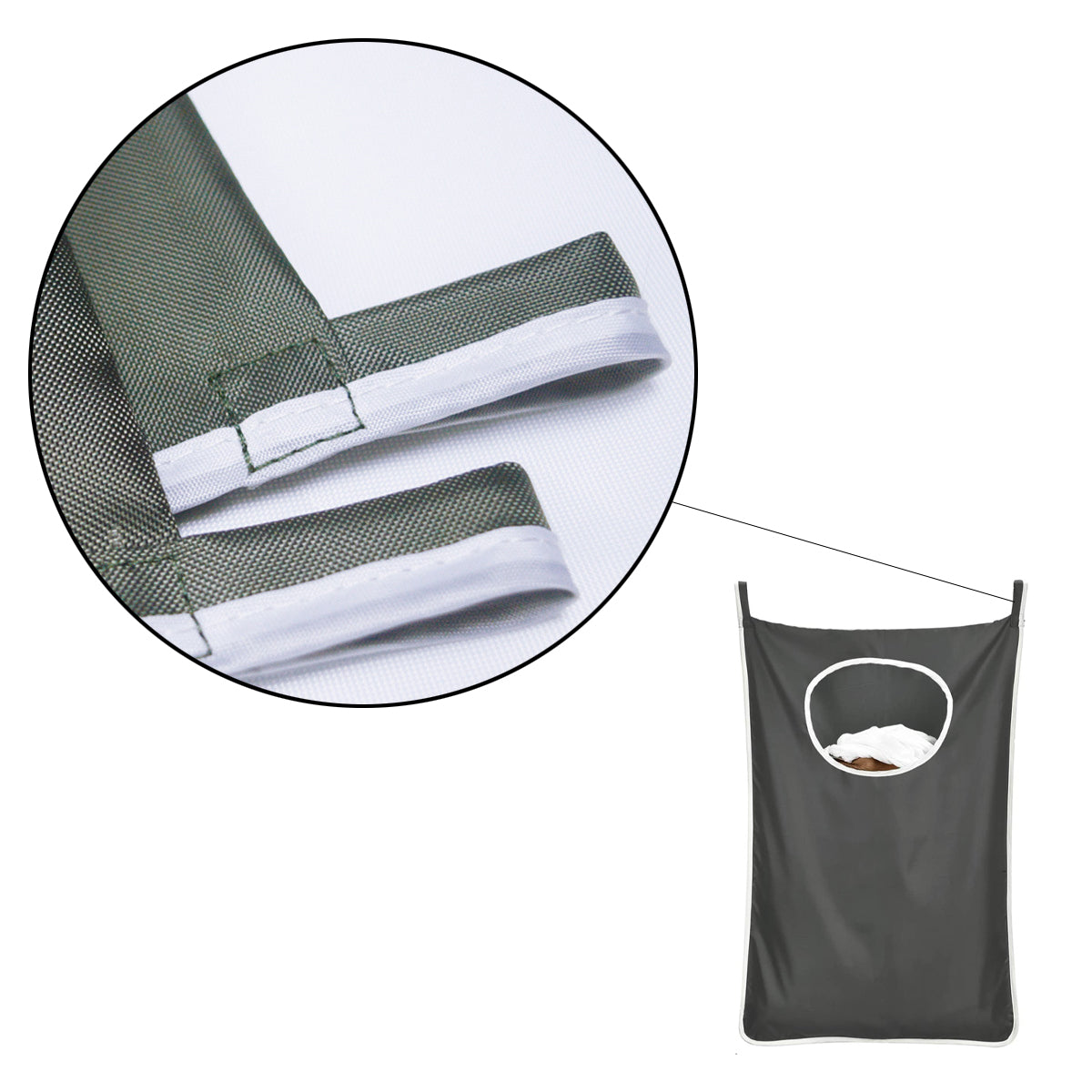 Wasmand Hangend - 2 Stuks - Zwart - 120 Liter - Hangende Opvouwbare Waszak
