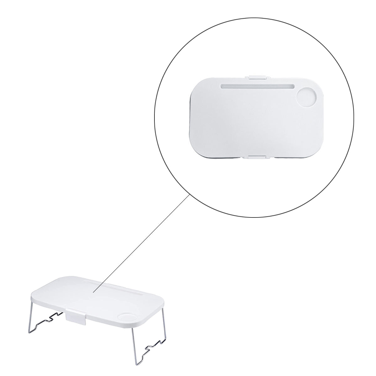 Picknickmand 2-1 - Wit & Grijs - Inklapbaar - Picknickmand met Tafel