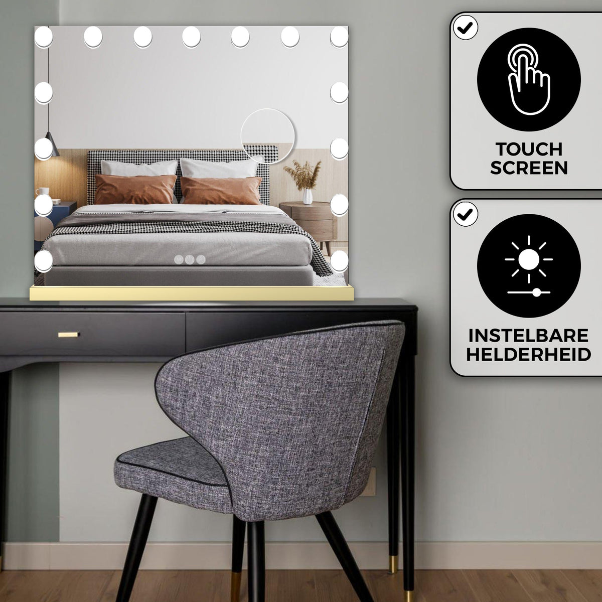 Bayt Hollywood Spiegel - 58x64cm - Goud