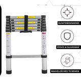 Telescopische ladder 2M Aluminium