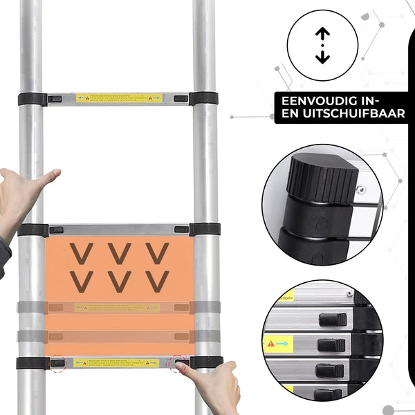 Telescopische ladder 2M Aluminium