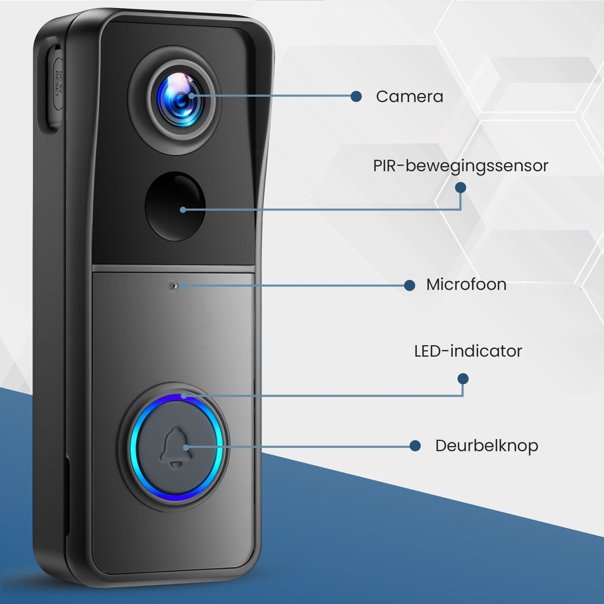 Powell Deurbel met Camera - Zwart