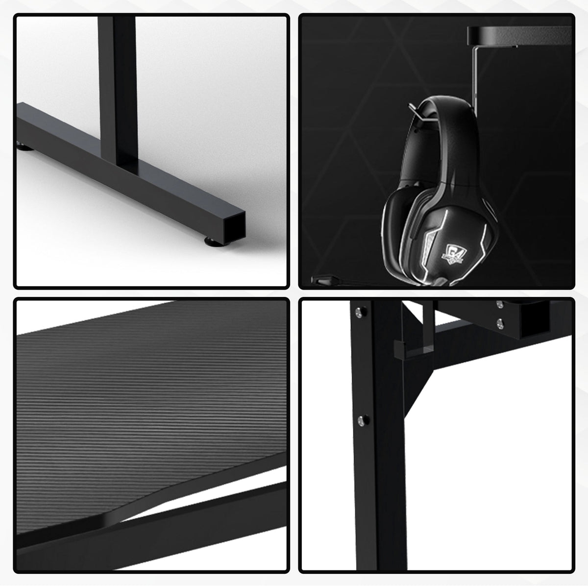 Bayt Gamebureau met Monitorstandaard - 105x55x75cm - Zwart