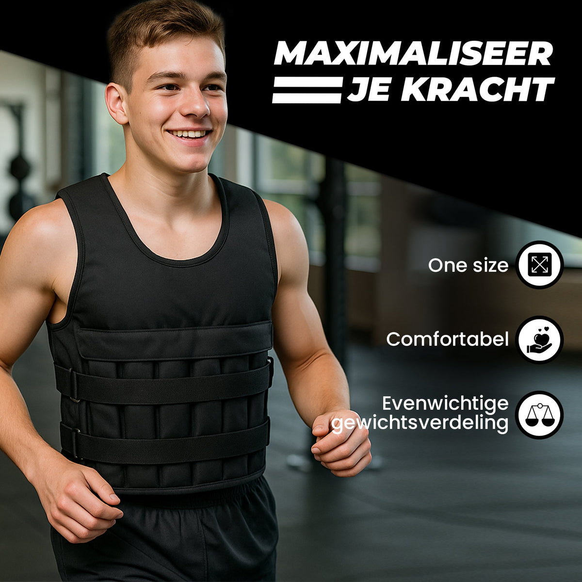 Fitby Gewichtsvest 10KG Zwart