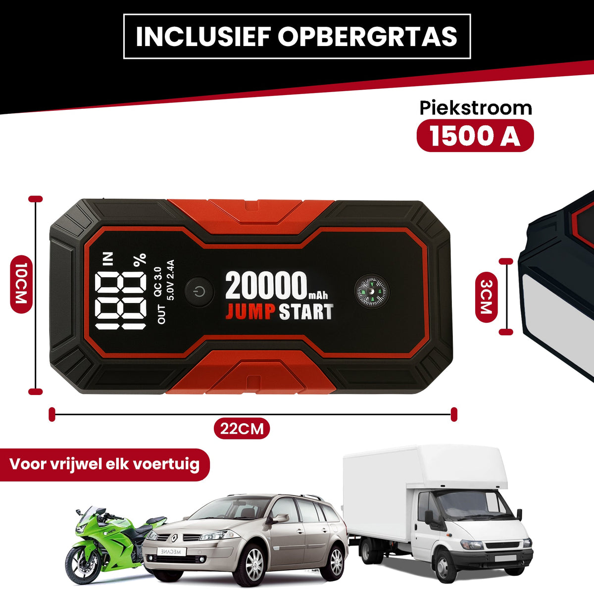 Travli Jumpstarter Zwart-Rood