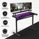 Bayt Gamebureau met Monitorstandaard - 105x55x75cm - Zwart