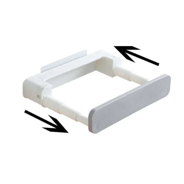 Badkamerrek Uitschuifbaar - Zelfklevend - 25 x 20 x 5 cm - Wit - Grijs - Handdoekrekje