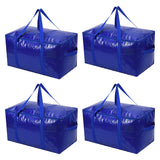 Opbergtassen XL - Blauw - 4 Stuks - 92 Liter - Verhuistassen - Big Shopper - Waterdicht - Opbergzak met Handvat