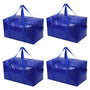 Opbergtassen XL - Blauw - 4 Stuks - 92 Liter - Verhuistassen - Big Shopper - Waterdicht - Opbergzak met Handvat