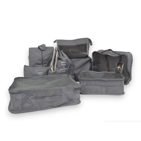 Packing Cubes - Grijs - 9-delige set - Packing Cubes Compression - Optimale Koffer Indeling