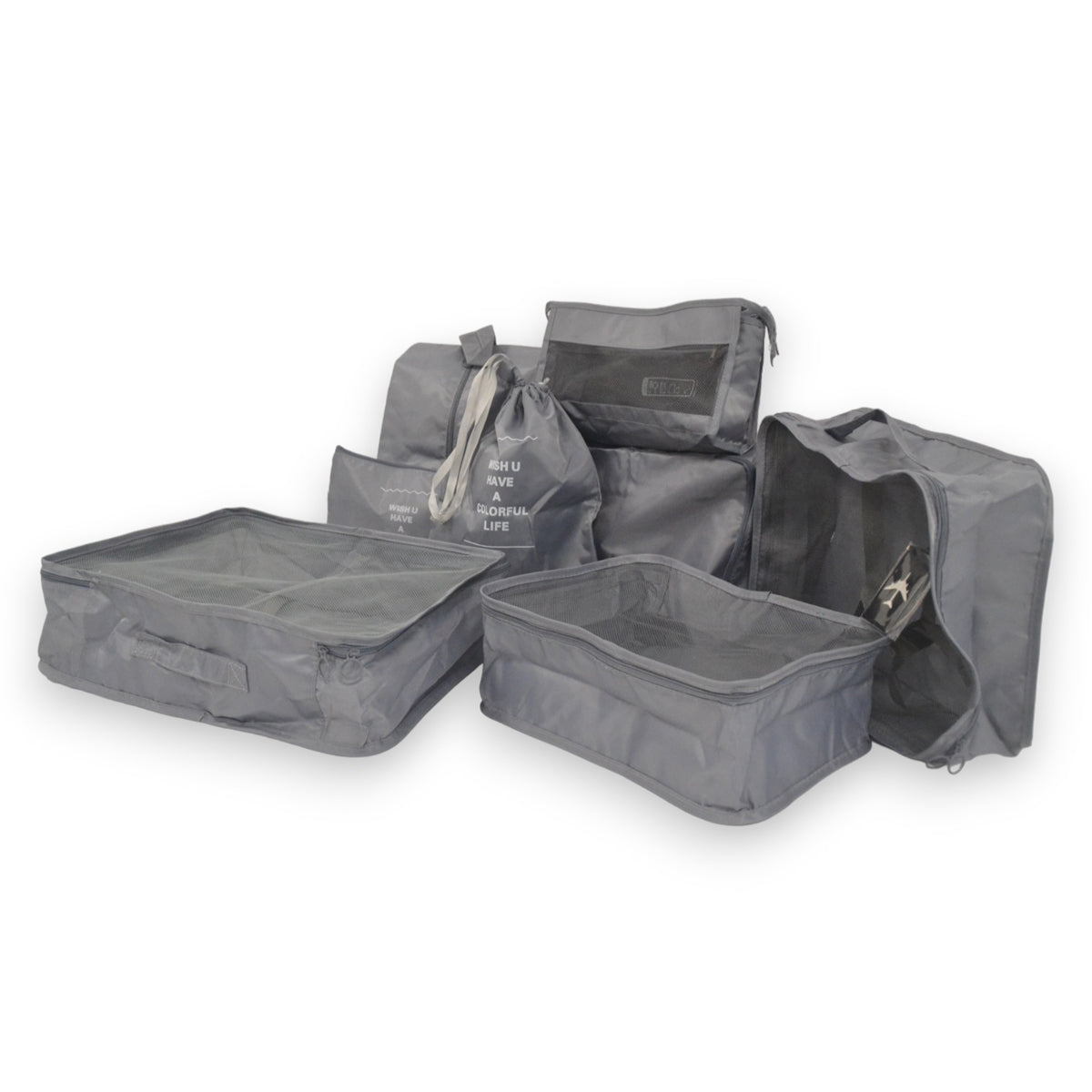 Packing Cubes - Grijs - 9-delige set - Packing Cubes Compression - Optimale Koffer Indeling