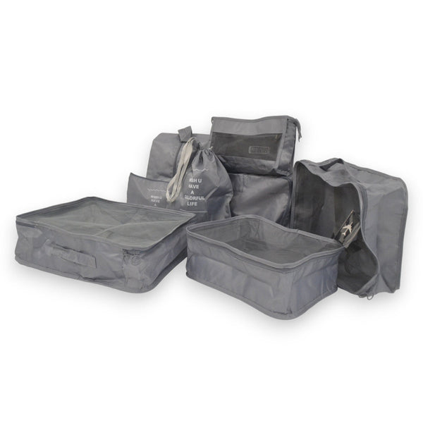 Packing Cubes - Grijs - 9-delige set - Packing Cubes Compression - Optimale Koffer Indeling