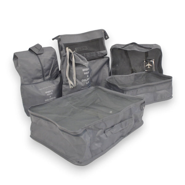 Packing Cubes - Grijs - 9-delige set - Packing Cubes Compression - Optimale Koffer Indeling