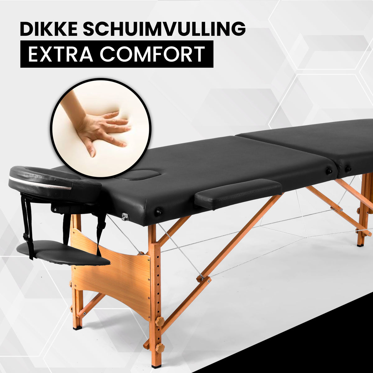 Massagetafel 185x60 Zwart