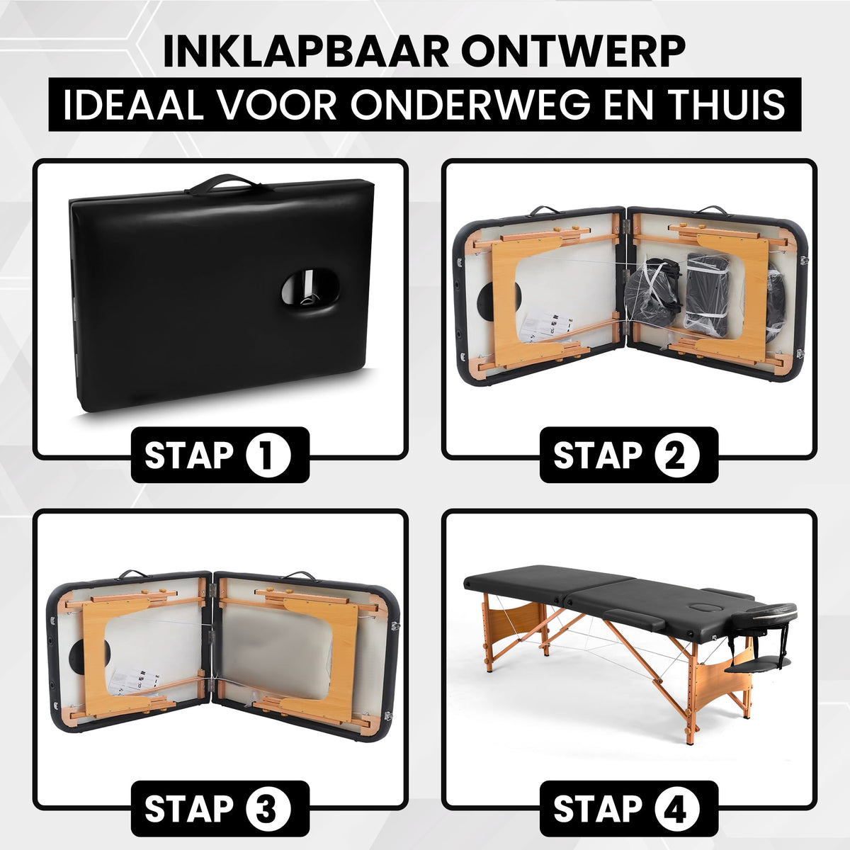 Massagetafel 185x60 Zwart