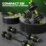 Dumbell Set 40 KG Zwart-Groen