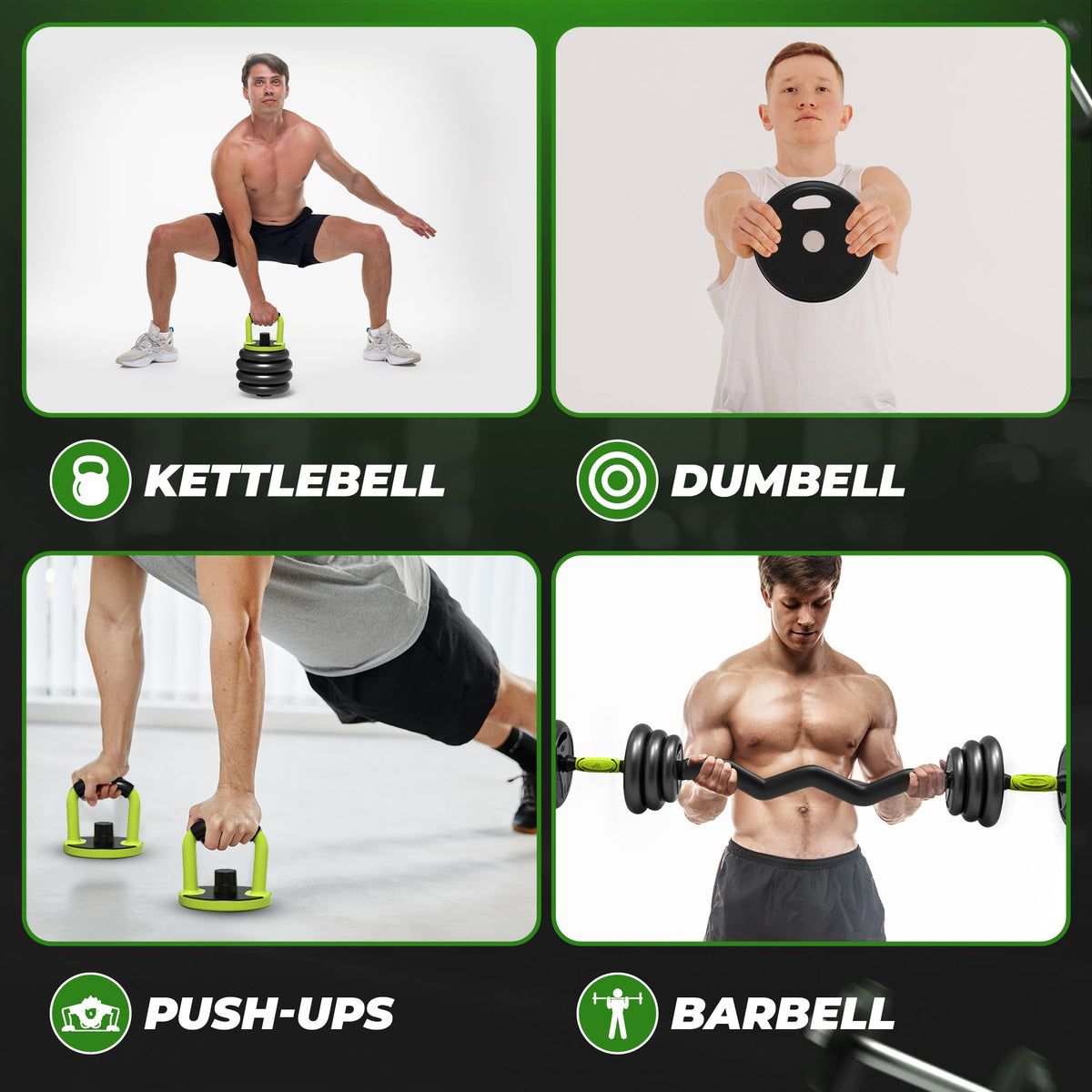 Dumbell Set 40 KG Zwart-Groen