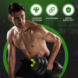 Dumbell Set 40 KG Zwart-Groen