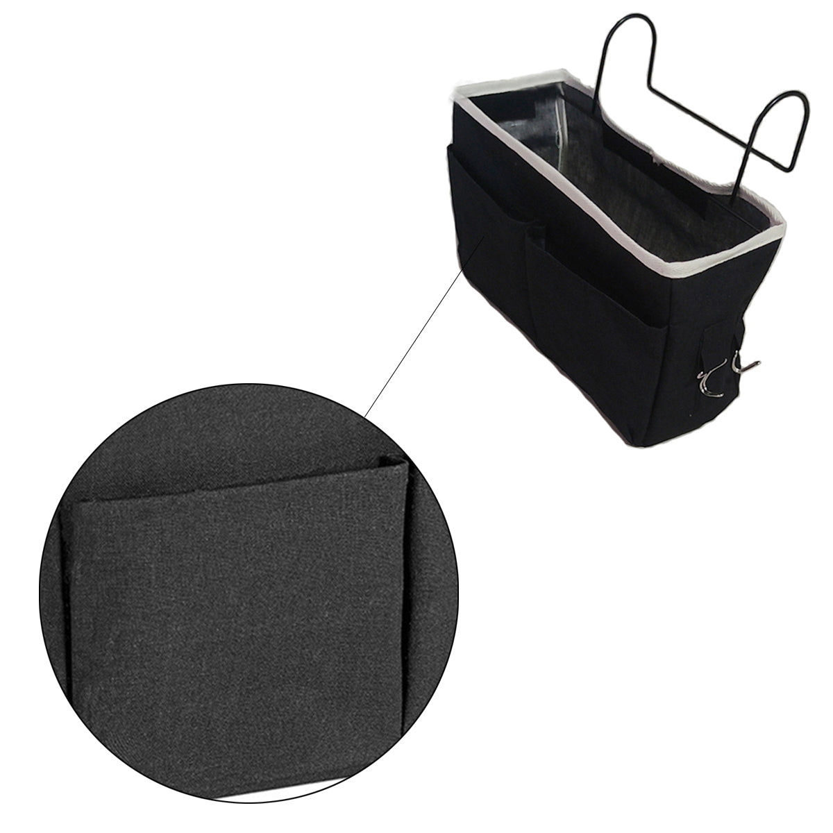 Bedside Pocket - Bed Opbergzak - Katoen - Zwart