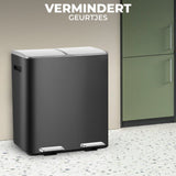 Prullenbak Met Pedaal Zwart-Zilver