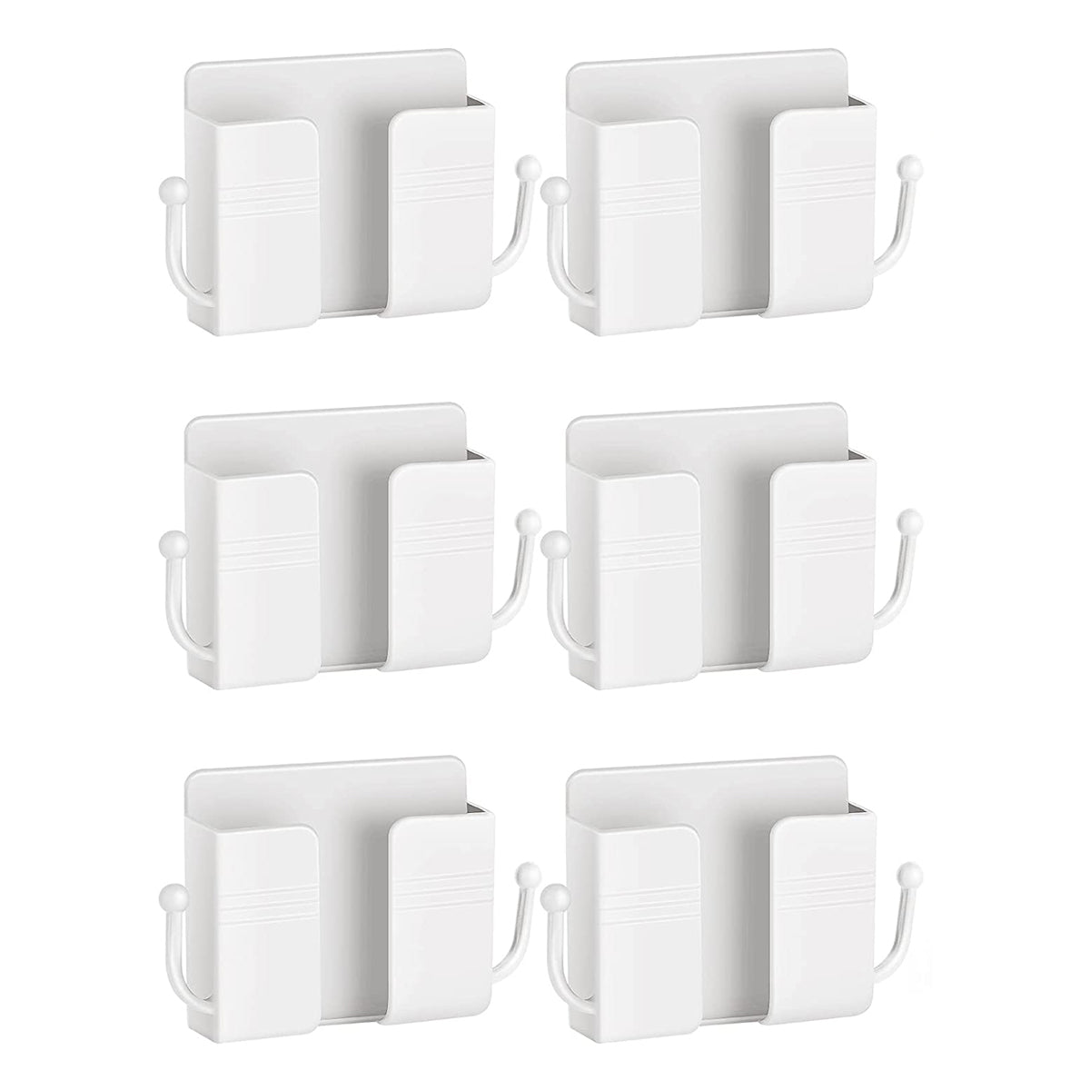 Afstandsbediening Houder - 6 Stuks - Wit - AB Houder- Houder voor Afstandsbediening voor aan de Muur - Remote Controll Holder