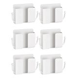 Afstandsbediening Houder - 6 Stuks - Wit - AB Houder- Houder voor Afstandsbediening voor aan de Muur - Remote Controll Holder
