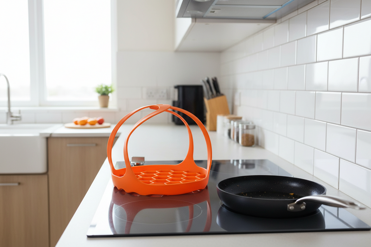 Pannenhouder - Diameter 20 cm - Lichtgewicht - Siliconen - Oranje
