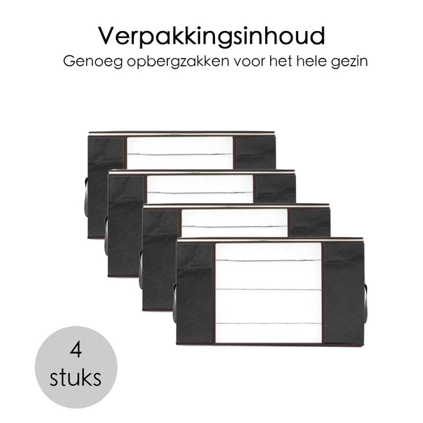 Hoogwaardige Opbergtas voor Kleding - 4 Stuks - Zwart - Organizer voor Dekbed