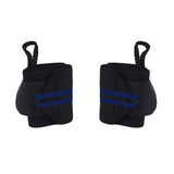 Fitness - Crossfit Polsband - 2 stuks - Lichtblauw - Zwart - Polsbandage Wrist Support Wraps - Pols Bandage Band - Bodybuilding Support - Gewichthef Straps - Krachttraining Lifting Workout Straps