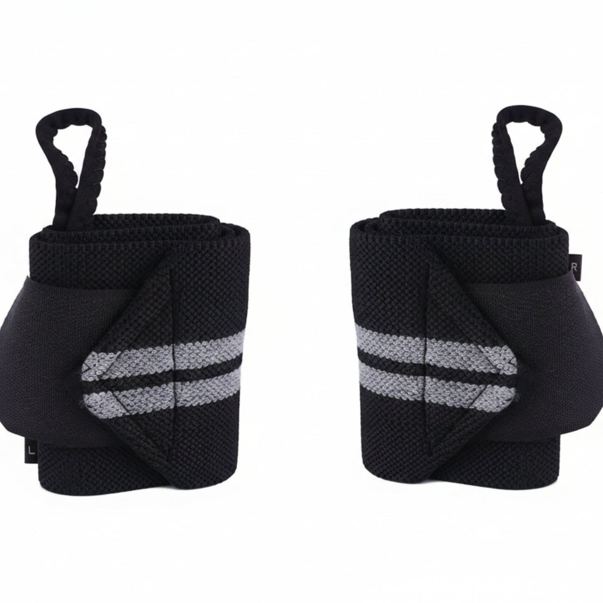 Fitness - Crossfit Polsband - Polsbandage Wrist Support Wraps - Pols Bandage Band - Set Van 2 Stuks - Zwart-Grijs