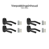 Gitaar muurhouder - Gitaarstandaards - 4-pack - Verstelbaar - 13,3 x 6,7 x 3,5 cm