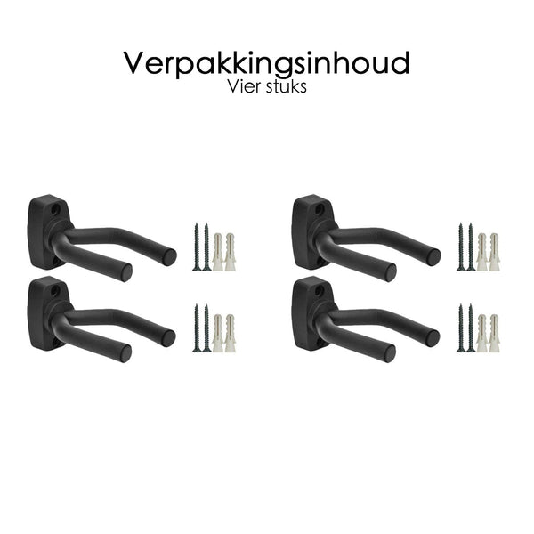 Gitaar muurhouder - Gitaarstandaards - 4-pack - Verstelbaar - 13,3 x 6,7 x 3,5 cm