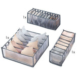 Ondergoed Verdeler - Organizer - 3 Stuks - Grijs - Transparant