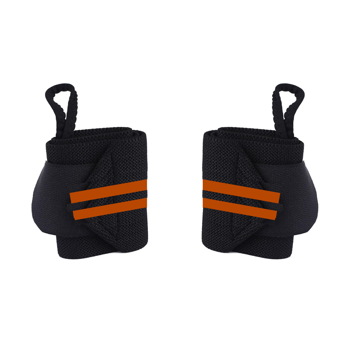 Fitness - Crossfit Polsband - 2 stuks - Oranje - Zwart - Polsbandage Wrist Support Wraps - Pols Bandage Band - Bodybuilding Support - Gewichthef Straps - Krachttraining Lifting Workout Straps