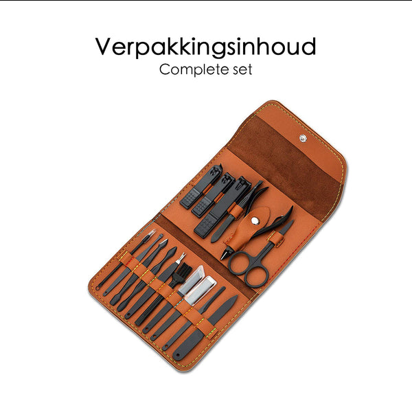 Manicure en Pedicure set - 14 Delige-set inclusief opberghoes - Nagelset met Nagelschaartje - Complete Nagel- en Voetverzorgingsset - Nagelset voor Thuisgebruik