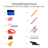 Car Wrap Folie Set - 11 delig - Auto Gereedschapset