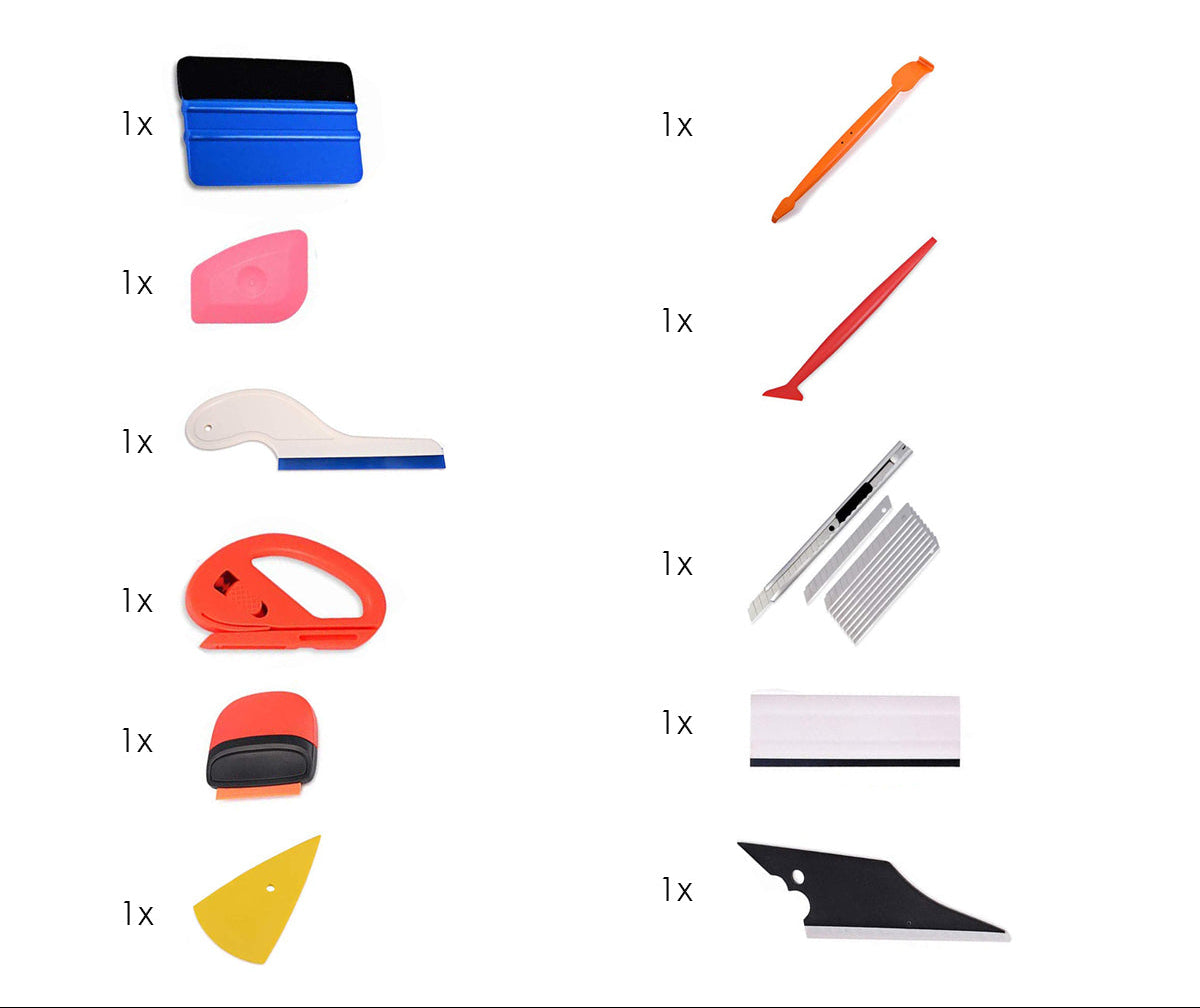 Car Wrap Folie Set - 11 delig - Auto Gereedschapset