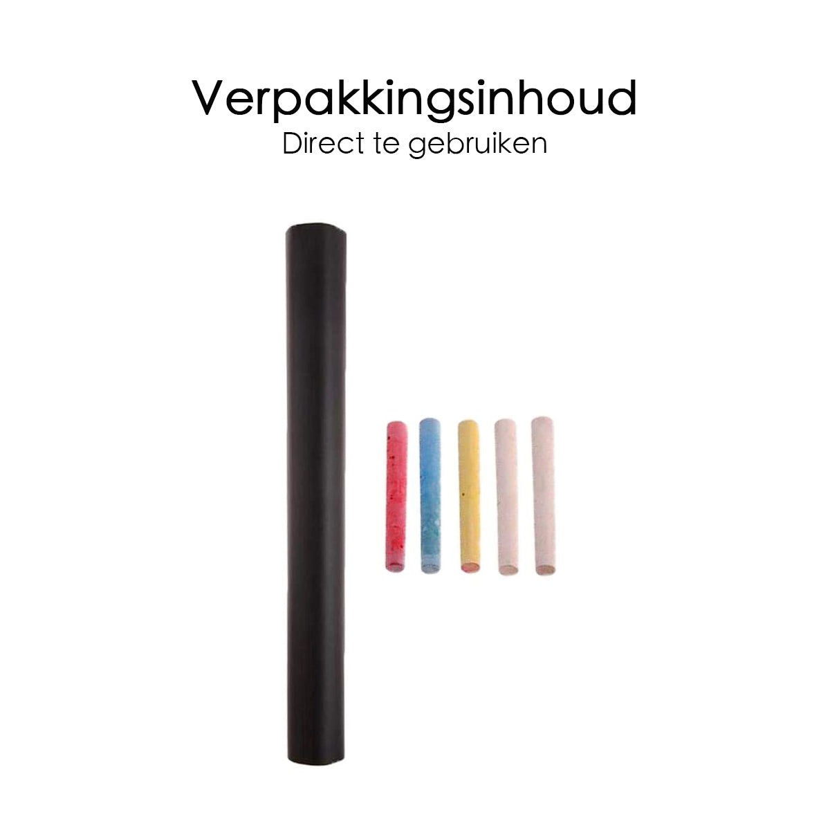 Krijtbordfolie - 200x45 cm - Muursticker - Inclusief krijtjes