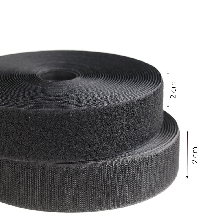 Klittenband Zelfklevend - 25 meter - Zwart - Klittenband Rol