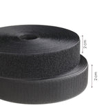 Klittenband Zelfklevend - 25 meter - Zwart - Klittenband Rol