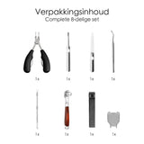 Pedicureset met Nageltang - 8-delige set - Pedicure Set - Pedicuresets - Pedicureset Professioneel - Manicureset - Pedicureset Voeten