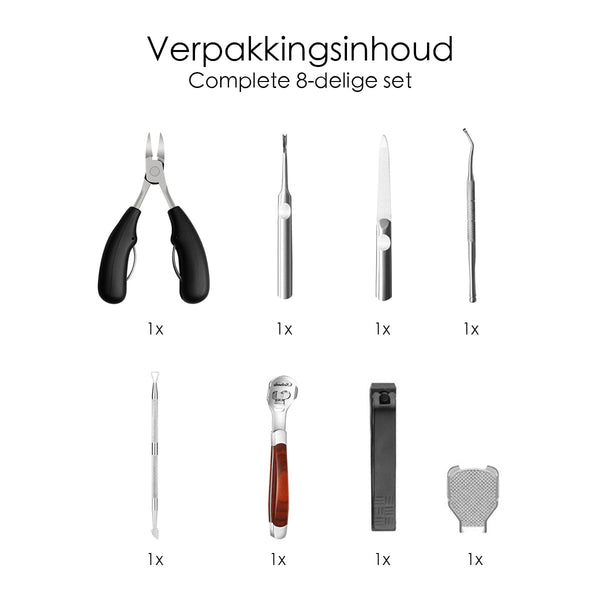 Pedicureset met Nageltang - 8-delige set - Pedicure Set - Pedicuresets - Pedicureset Professioneel - Manicureset - Pedicureset Voeten