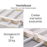 Kastplank - Verstelbaar - Draagt tot 25 kg - 53/90x30 cm - Wit