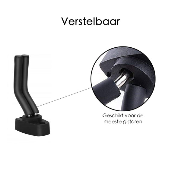 Gitaar muurhouder - Gitaarstandaards - 4-pack - Verstelbaar - 13,3 x 6,7 x 3,5 cm