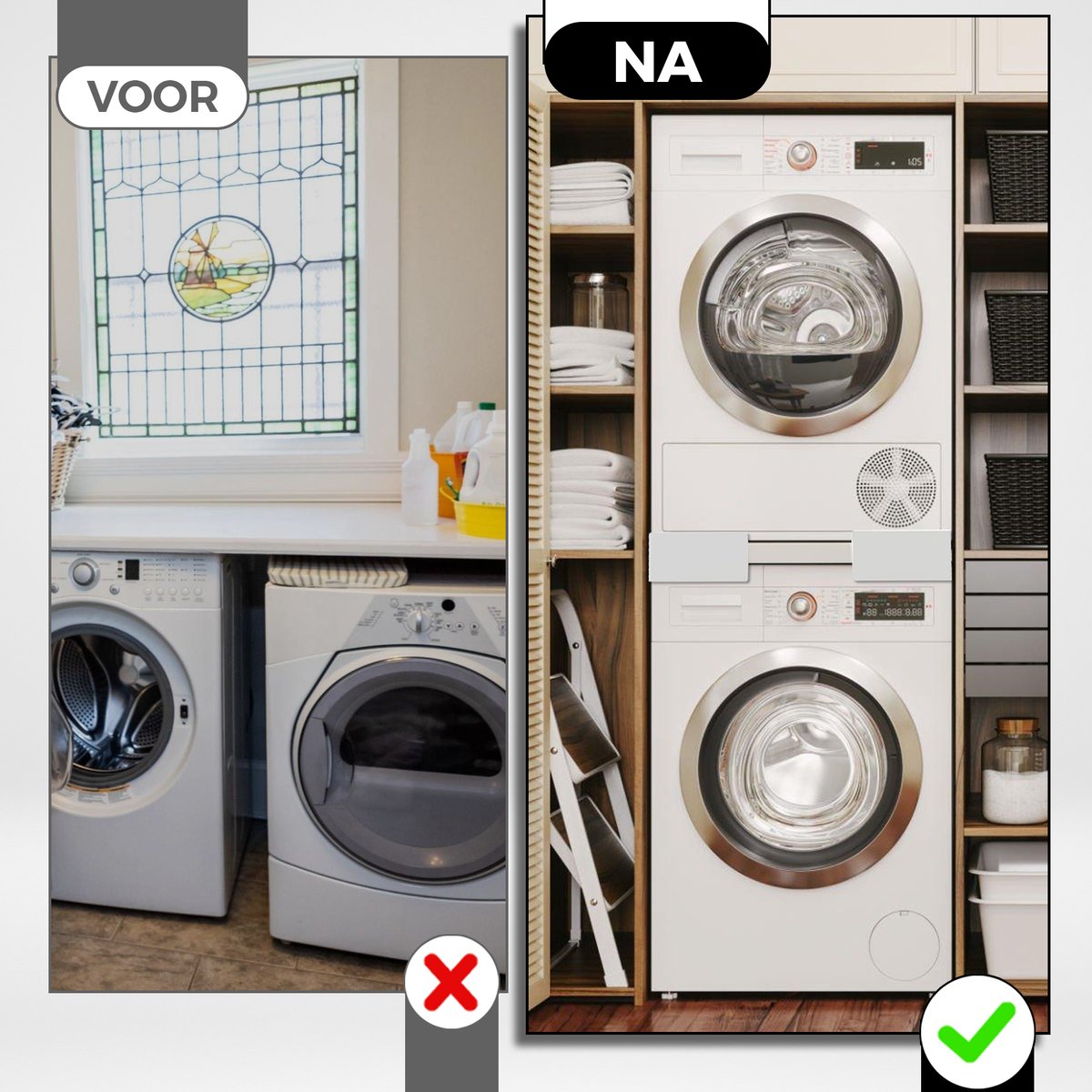 Wasmachine-droger Tussenstuk